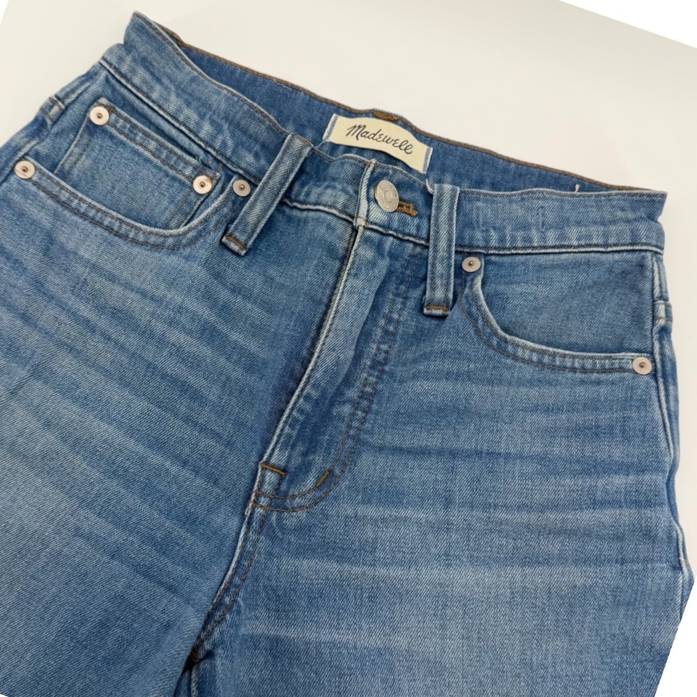 Madewell Wide-Leg Crop Jeans Women 23 Blue High Rise Stretch Denim